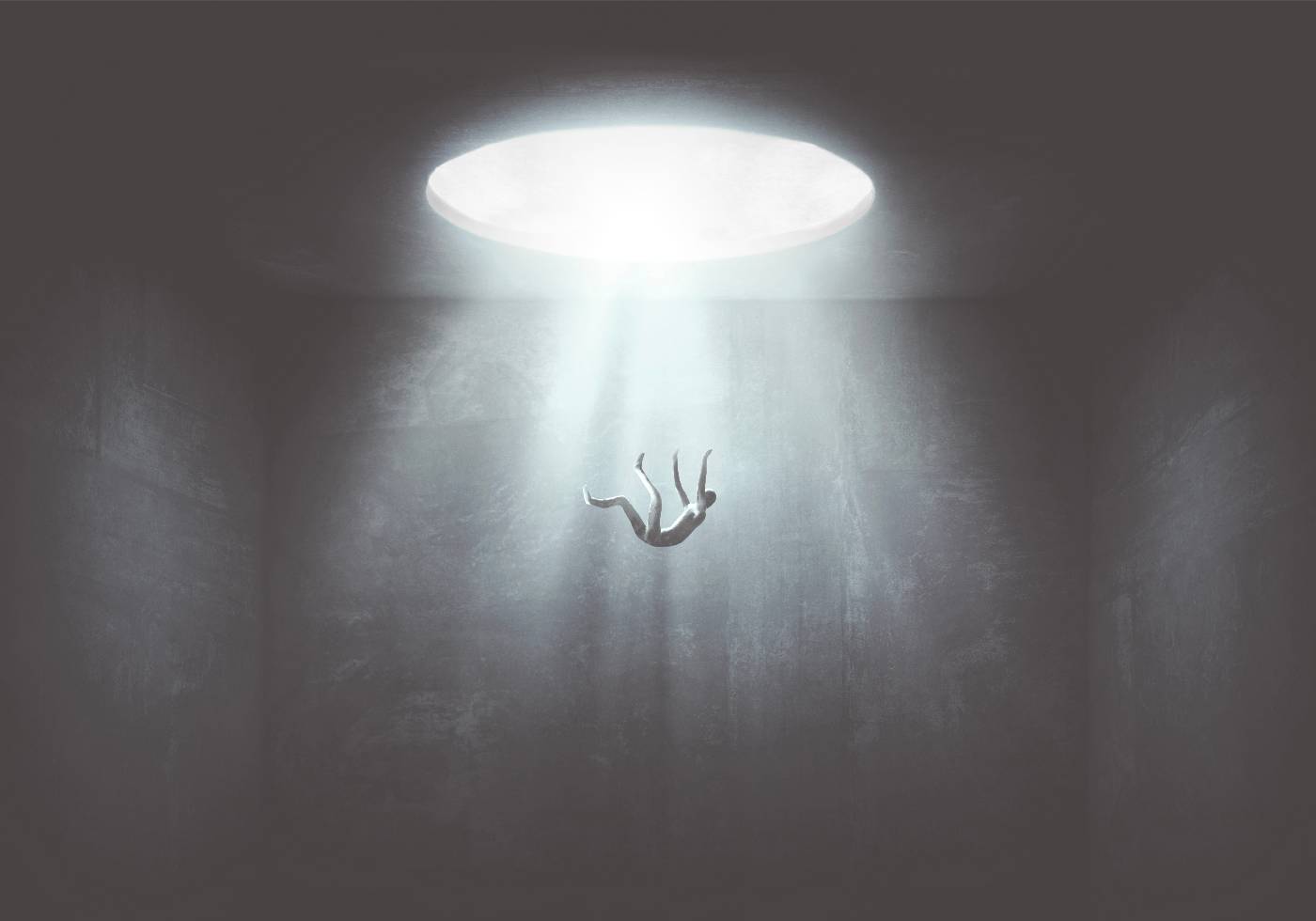 Falling From Hole of Light Poster - Posterbox.no