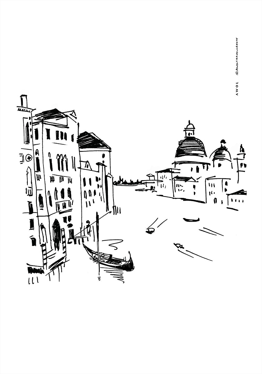 Venice Art Print With Gondolas And Basilica On Grand Canal, Italy Wall Art (NEW) - Posterbox