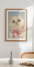 Pink Bow White Cat (NEW) - Posterbox