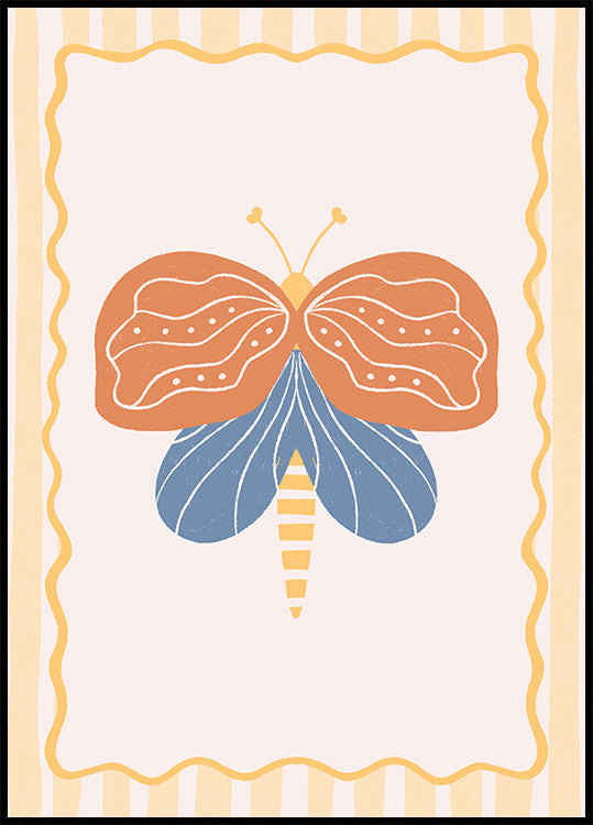 Blue Burnt Orange Moth (NEW) - Posterbox
