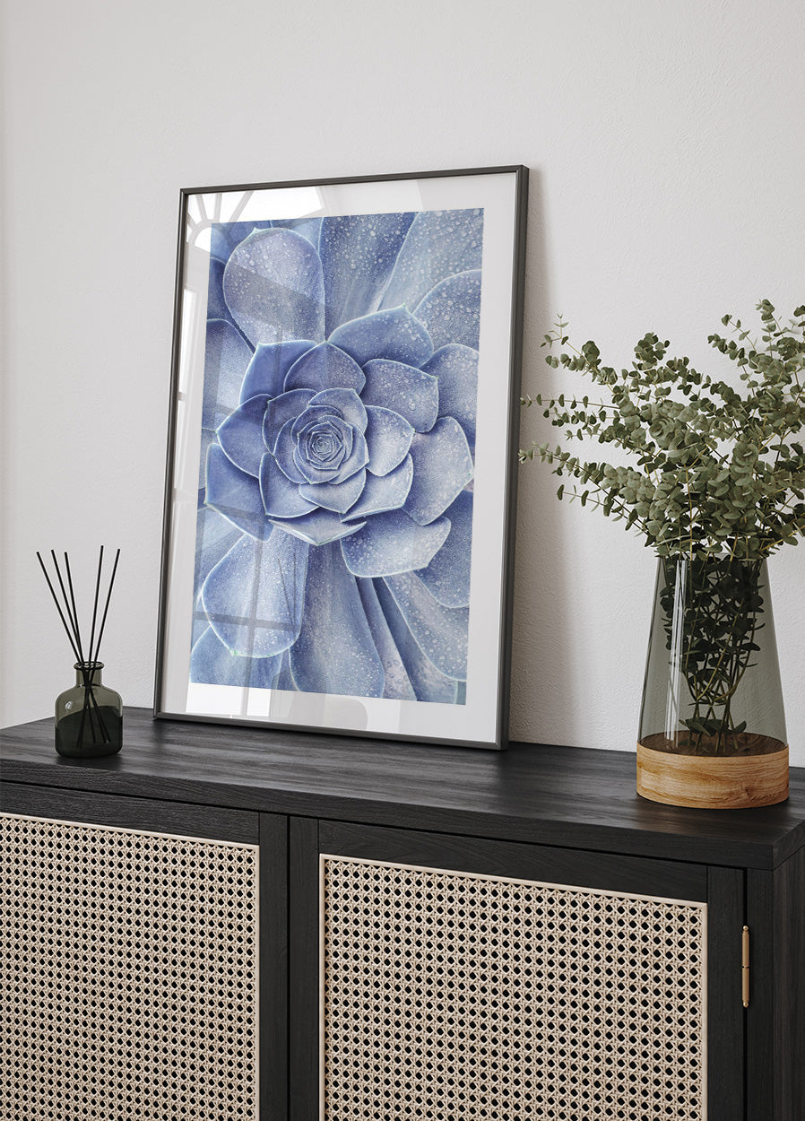 Blue Flower Cactus Poster - Posterbox.no