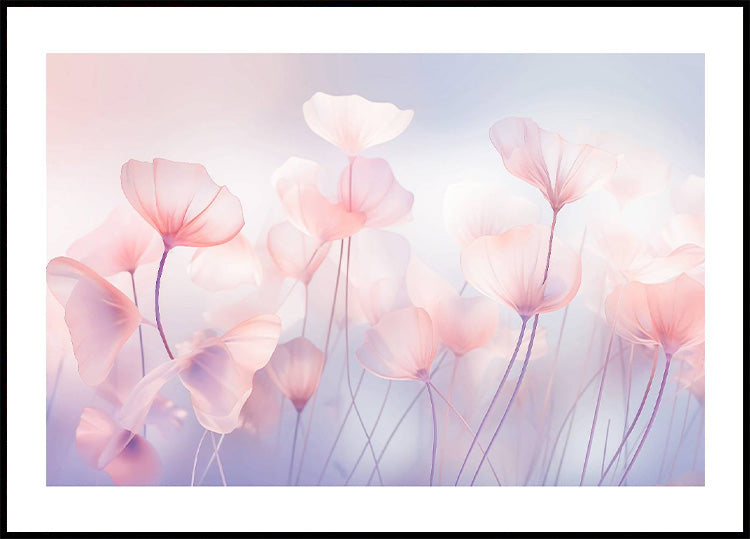 Pink Pastel Flowers Poster - Posterbox.no