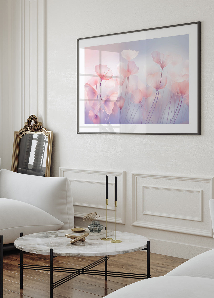 Pink Pastel Flowers Poster - Posterbox.no