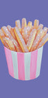 Glitter French Fries in Pink Striped Cup - Unique Food Art Plakat - Posterbox