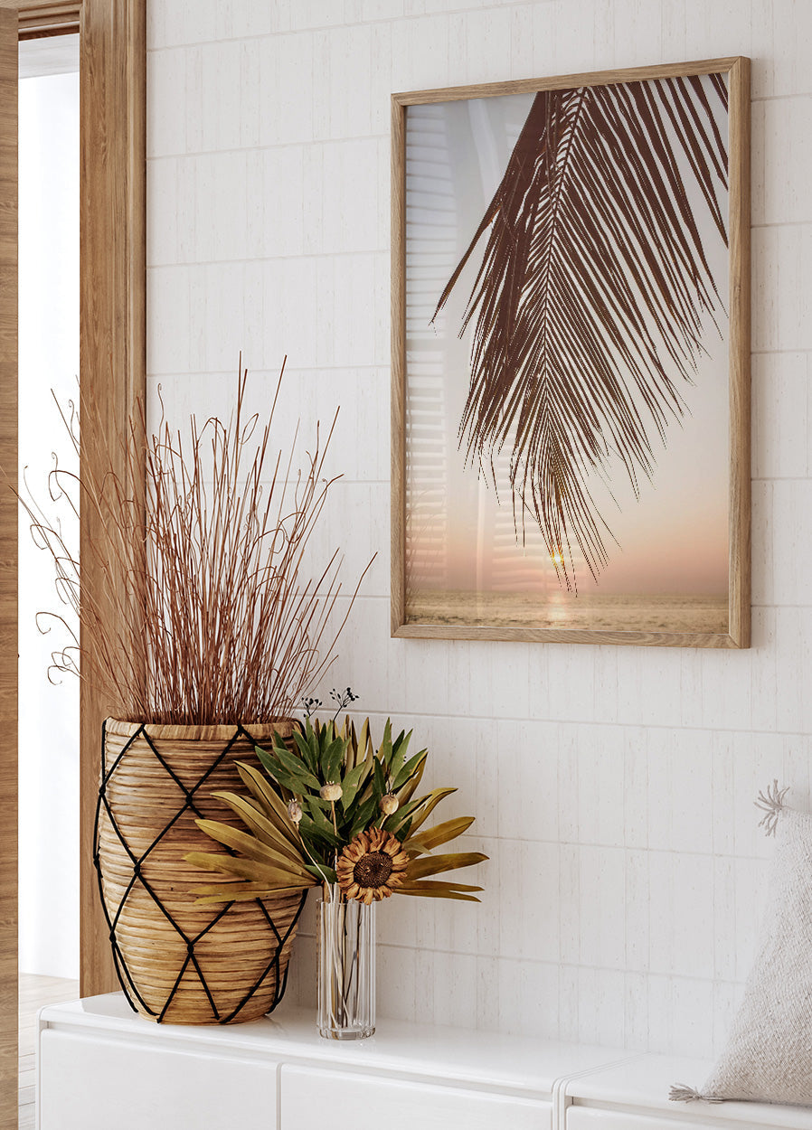 Sunset Palm Leaf Poster - Posterbox.no