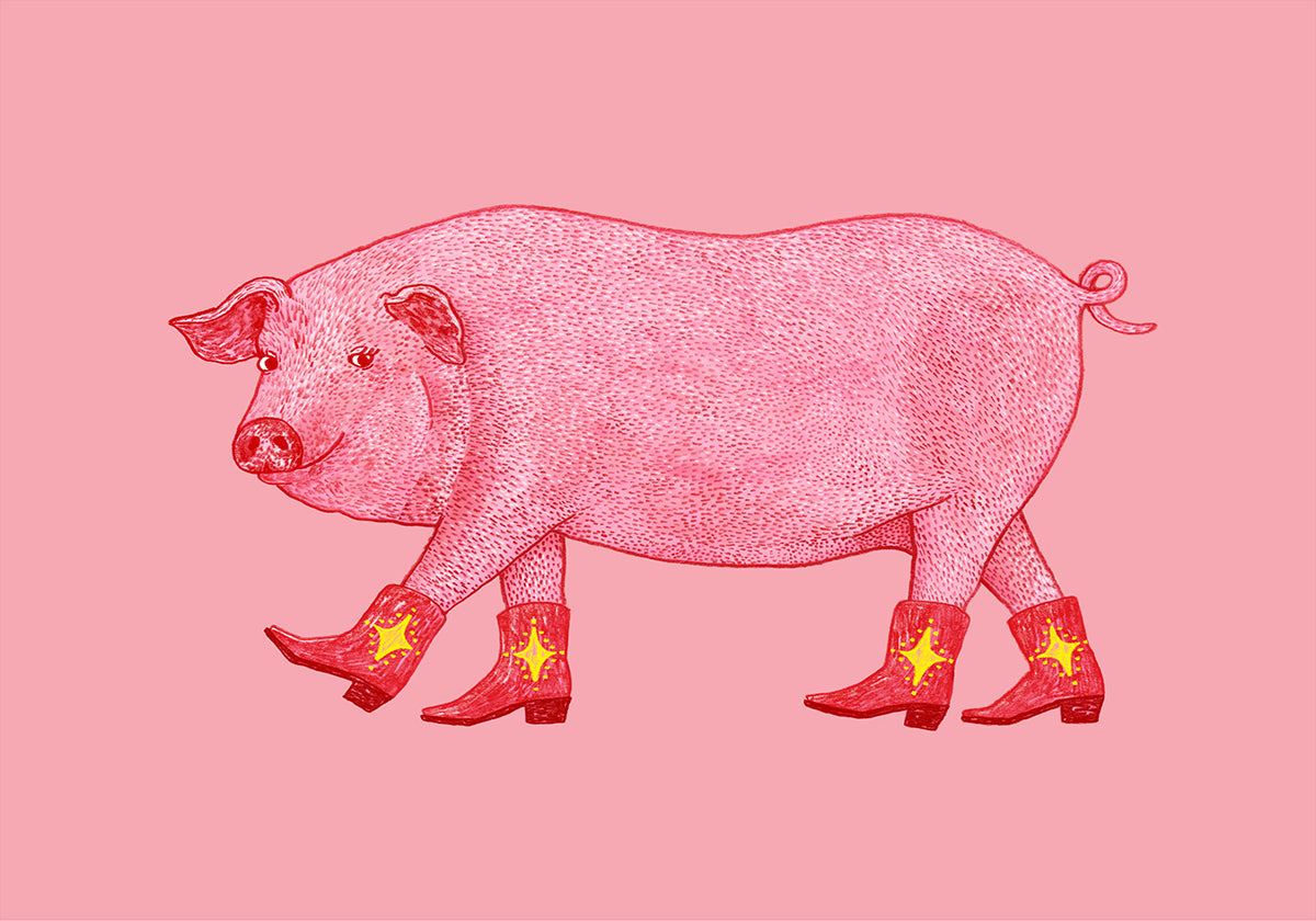 Marjorie the Cowgirl Pig (NEW) - Posterbox