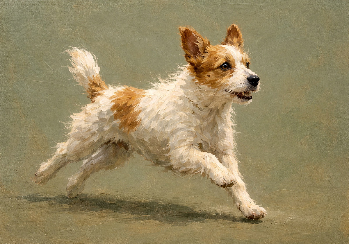 Playful Terrier Run Poster - Posterbox