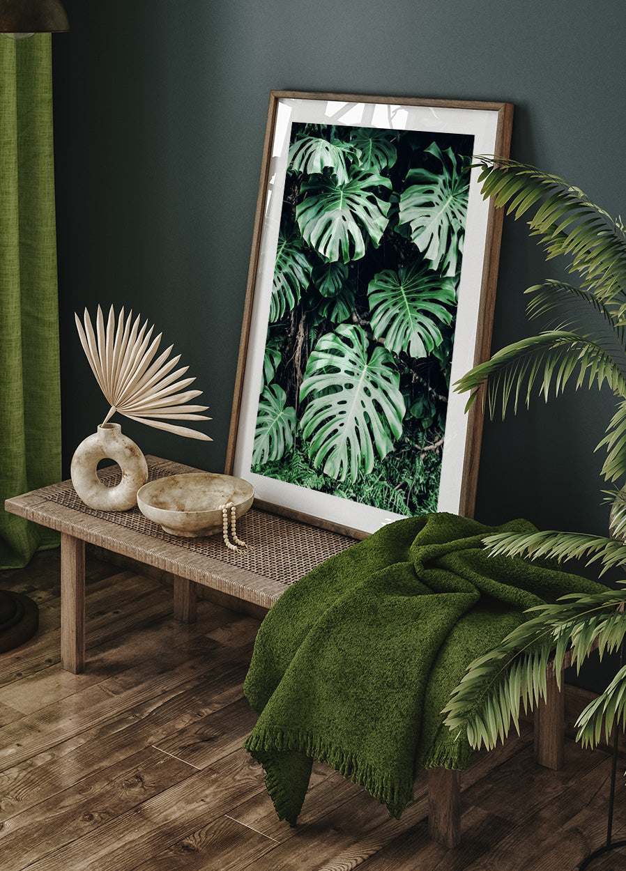 Green Monstera Leaves Poster - Posterbox.no
