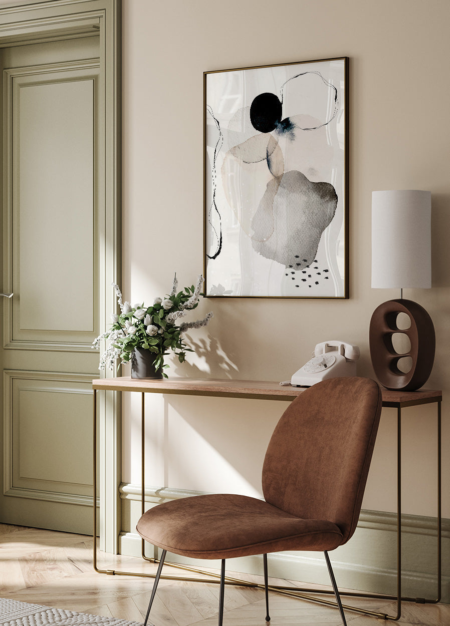 Abstract Watercolor Circles Stain Poster - Posterbox.no