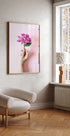 Holding Pink Peony Flower Poster - Posterbox.no