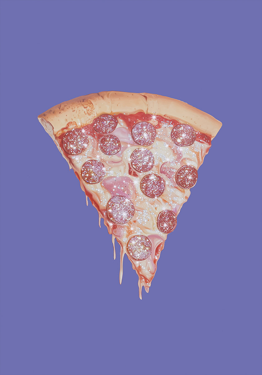 Pepperoni Pizza Slice with Glitter Toppings (NEW) - Posterbox
