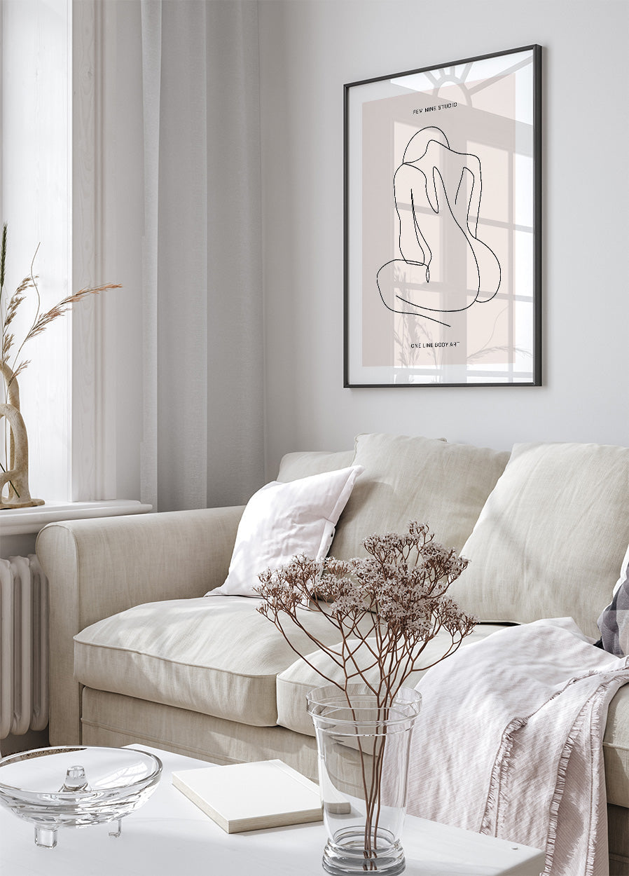 Female One Line Art 154 Poster - Posterbox.no