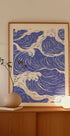 Abstract Blue Ocean Waves Plakat - Posterbox