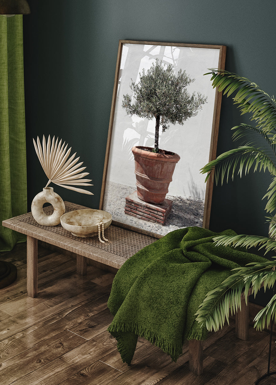 Olive Tree In Vintage Terracotta Poster - Posterbox.no