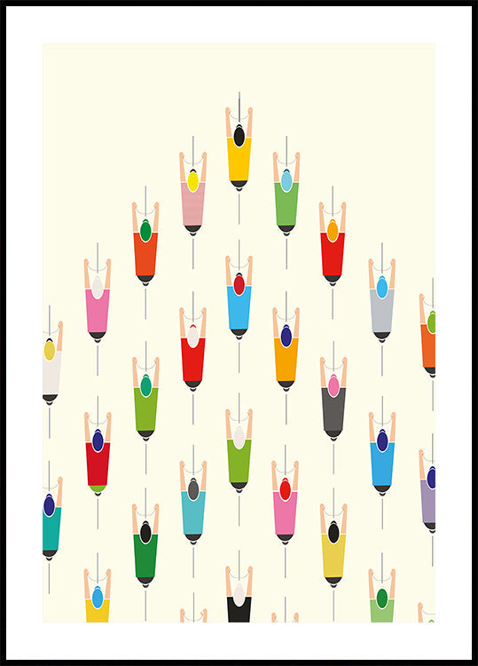 Leading the Pack Cycling Art Print (NEW) - Posterbox