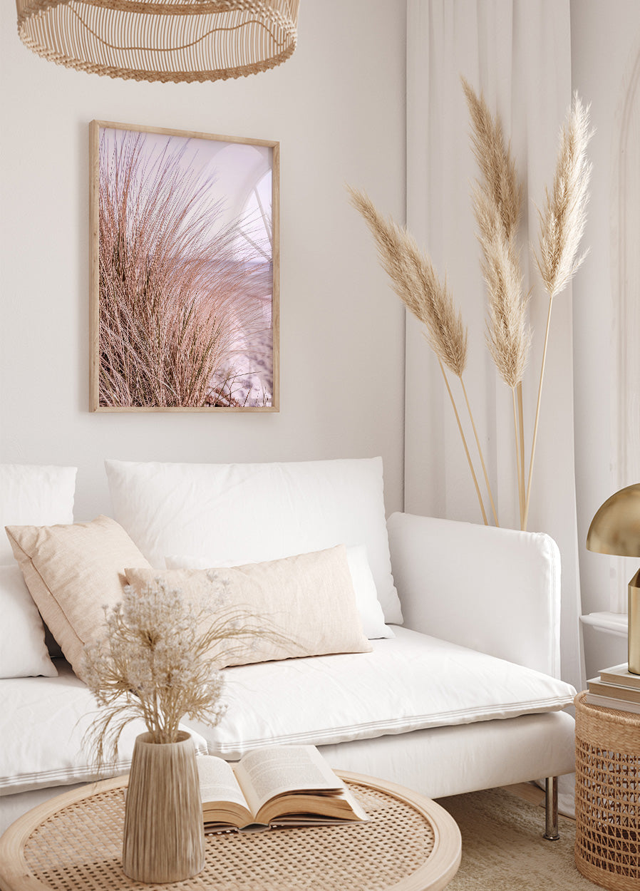 Pink Beach Grass Poster - Posterbox.no