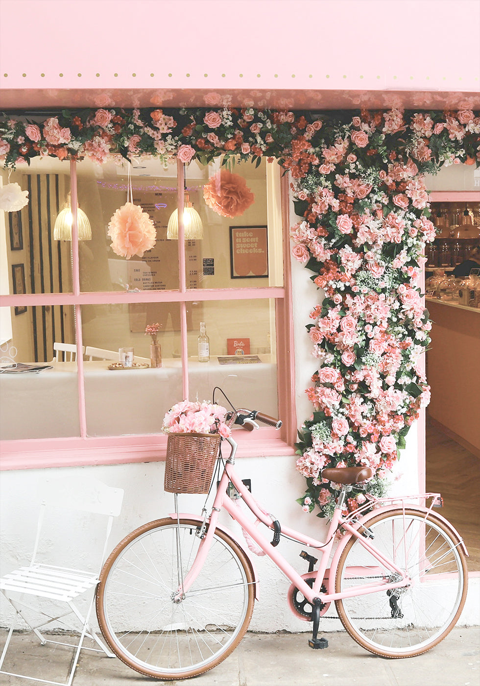 A Pink Bicycle in Bloom Poster