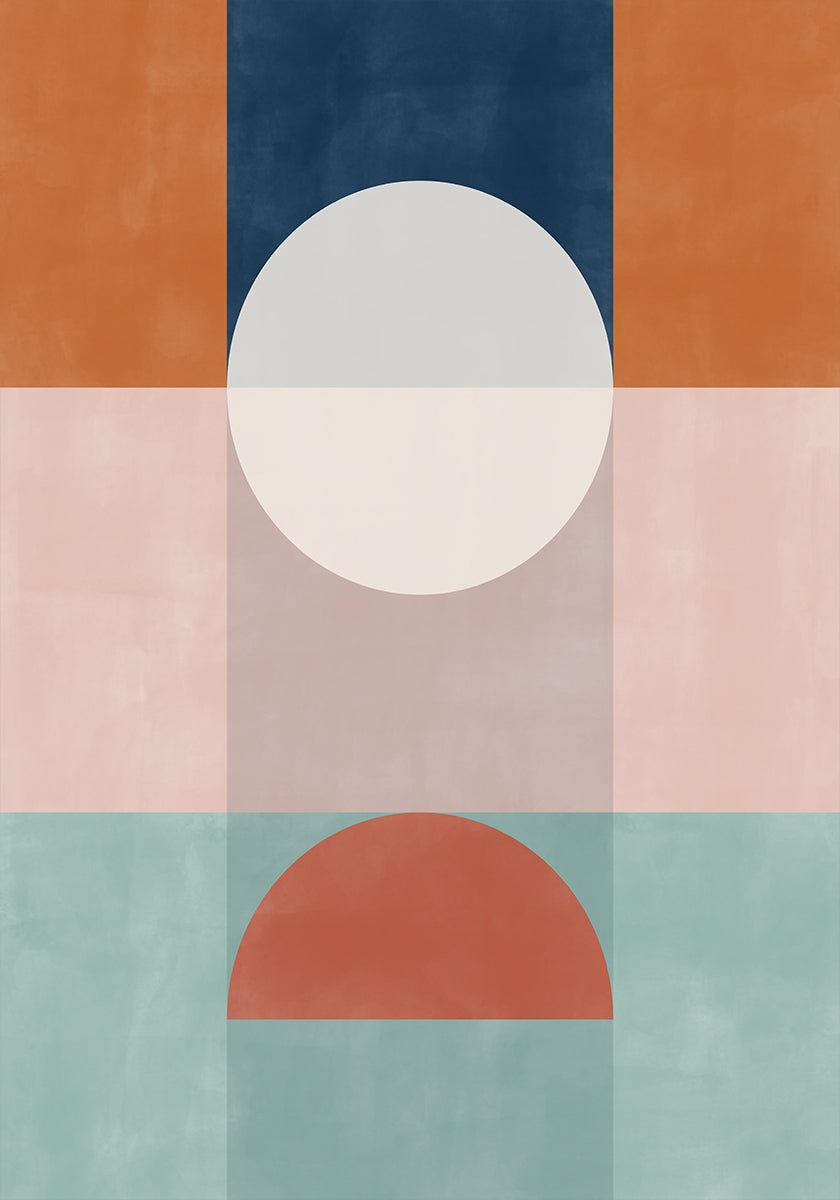 Abstract Geometric Artwork With Earthy Tones Poster