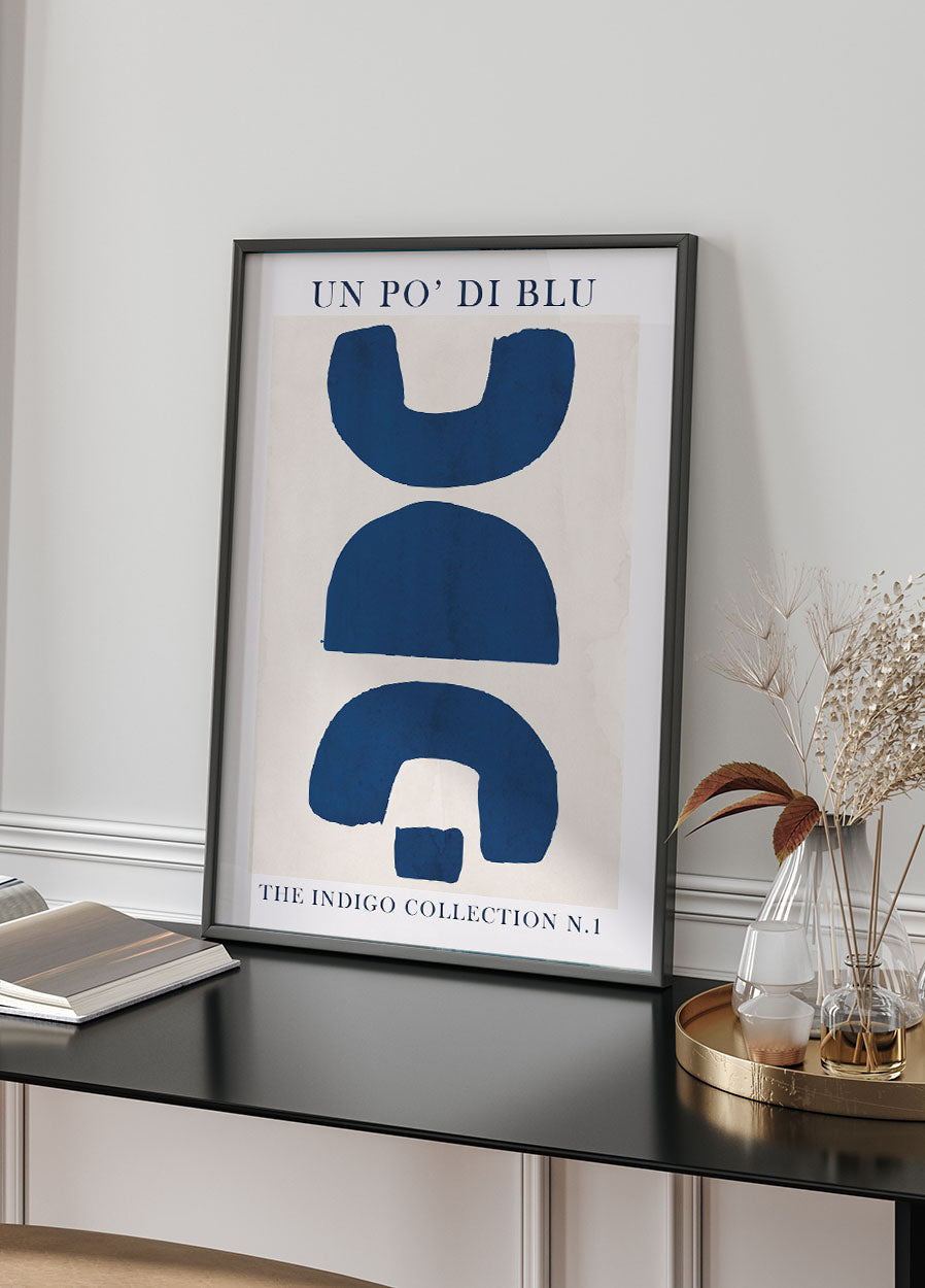 Blue Shapes Art Poster - Posterbox.dk