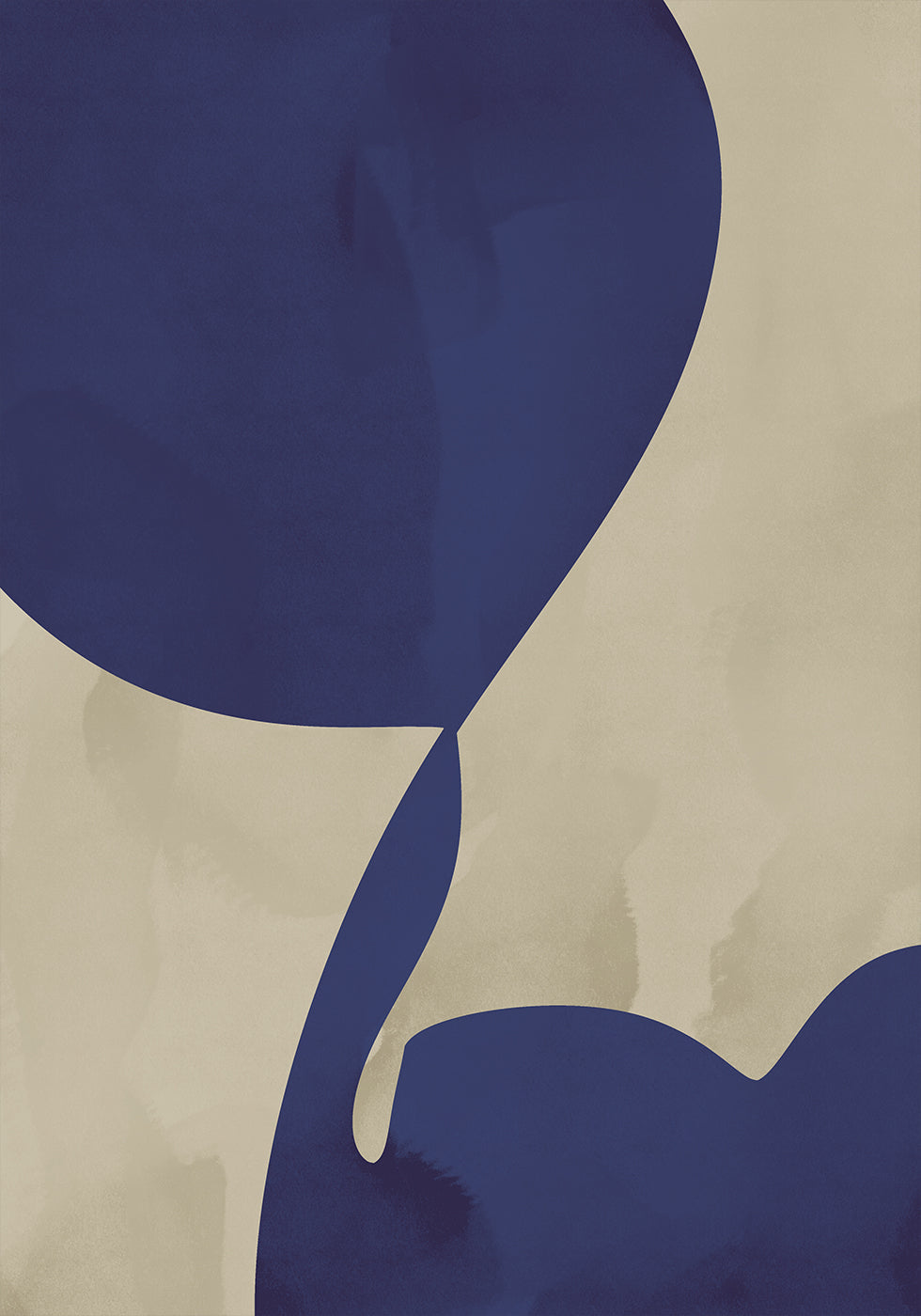 Navy Flow Abstract Poster