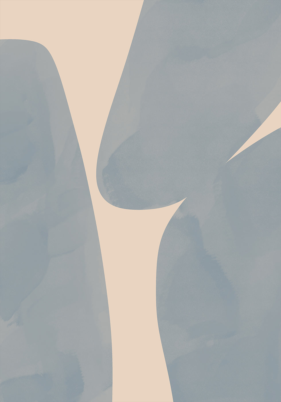 Soft Blue Forms, Abstract Shapes Poster