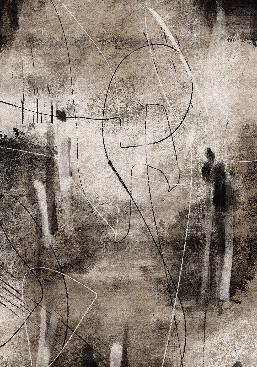 Abstract Lines and Textures Art Poster - Posterbox.dk