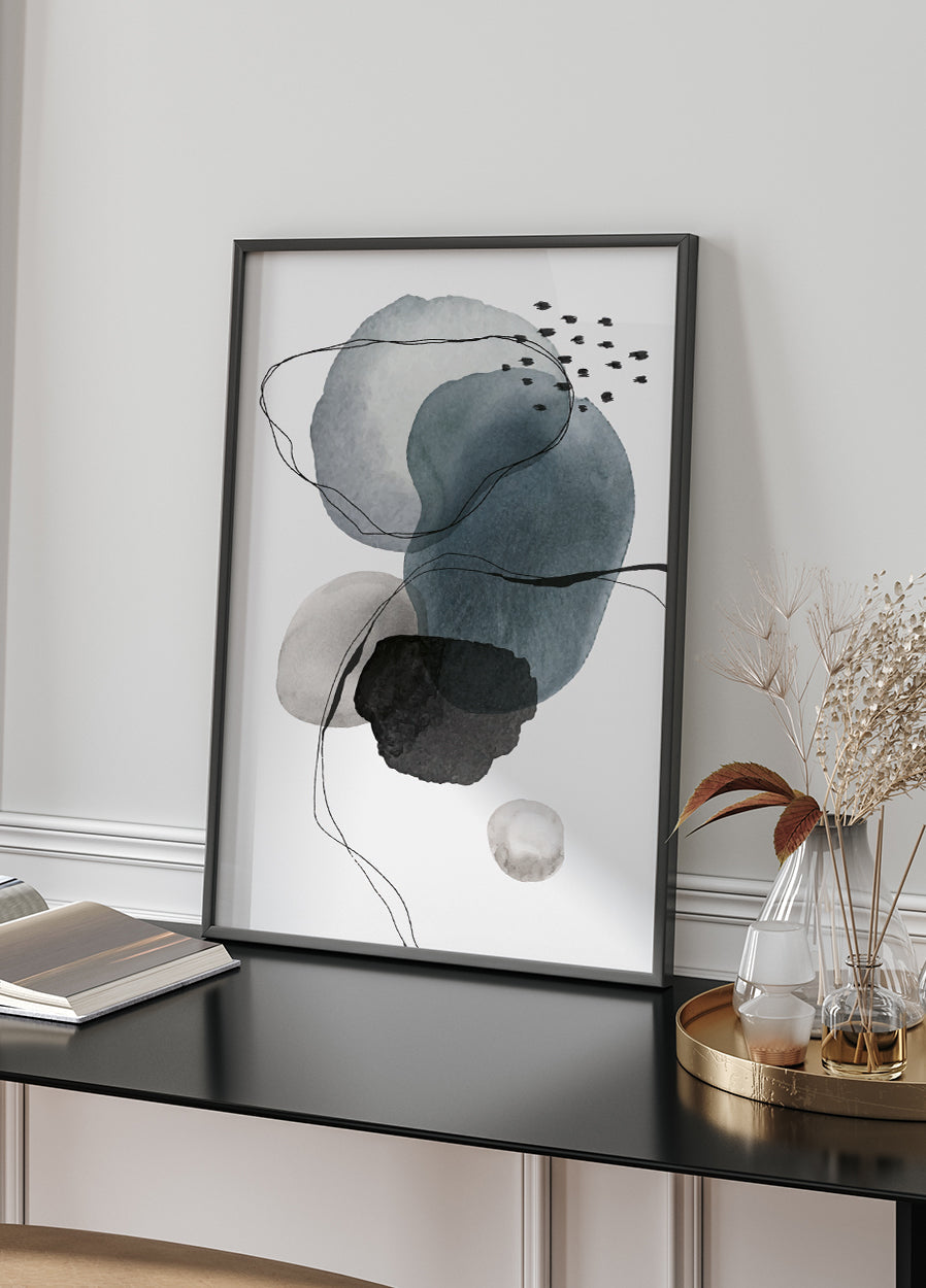 Abstract Shapes and Lines Art Poster - Posterbox.dk