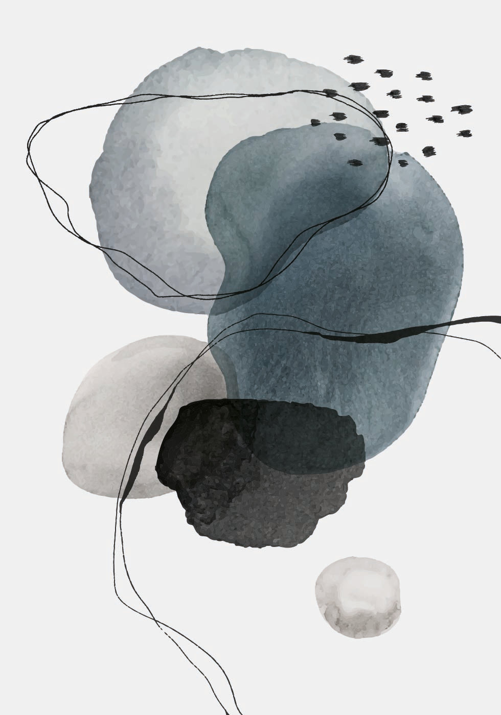 Abstract Shapes and Lines Art Poster - Posterbox.dk