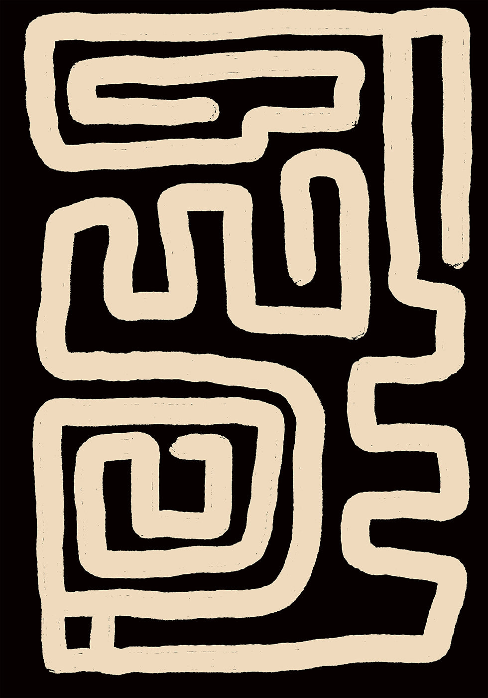 Beige Maze Lines Poster