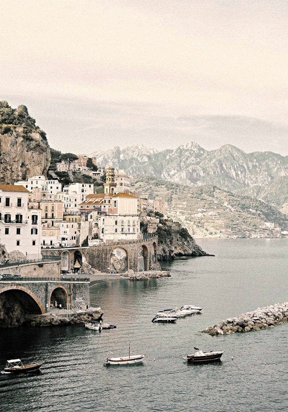 Coastal Village Tranquility poster - Posterbox.dk