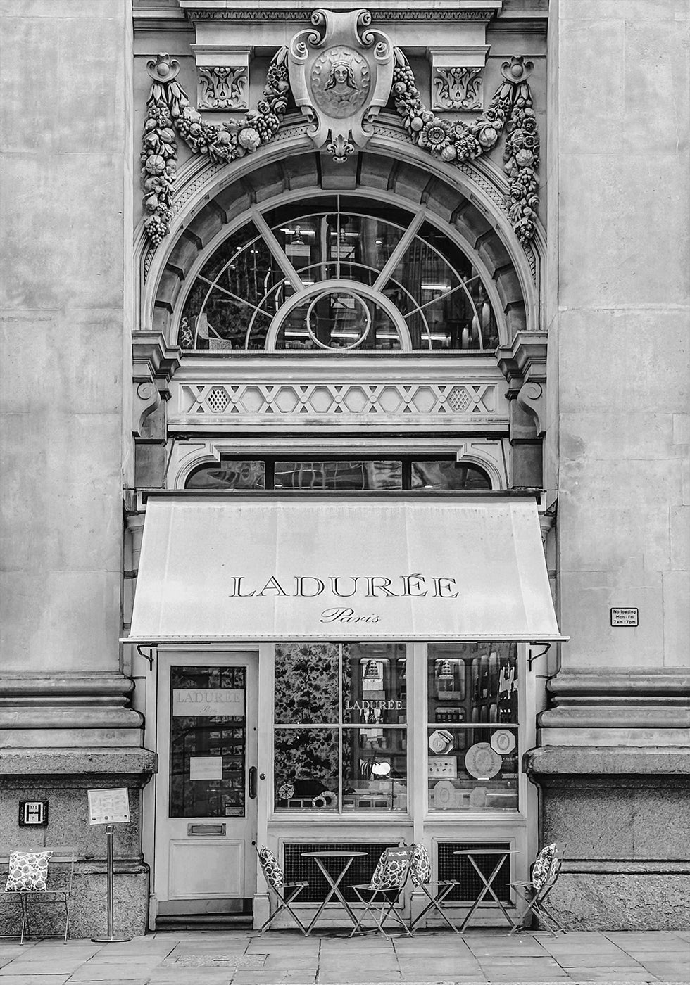 Ladurée Paris Pastry Shop Black & White Poster