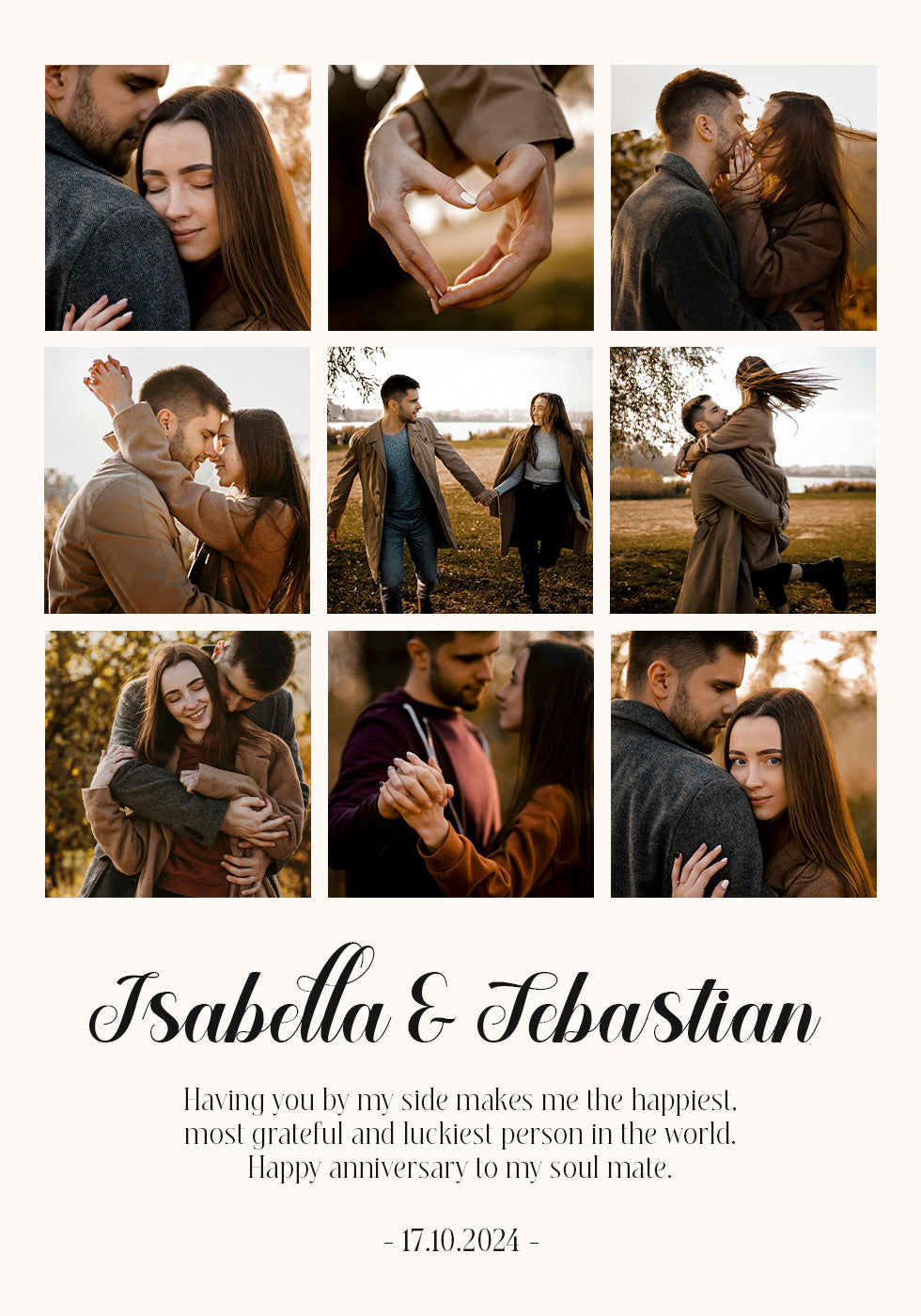 Couple Anniversary Personalized Photo Collage Plakat