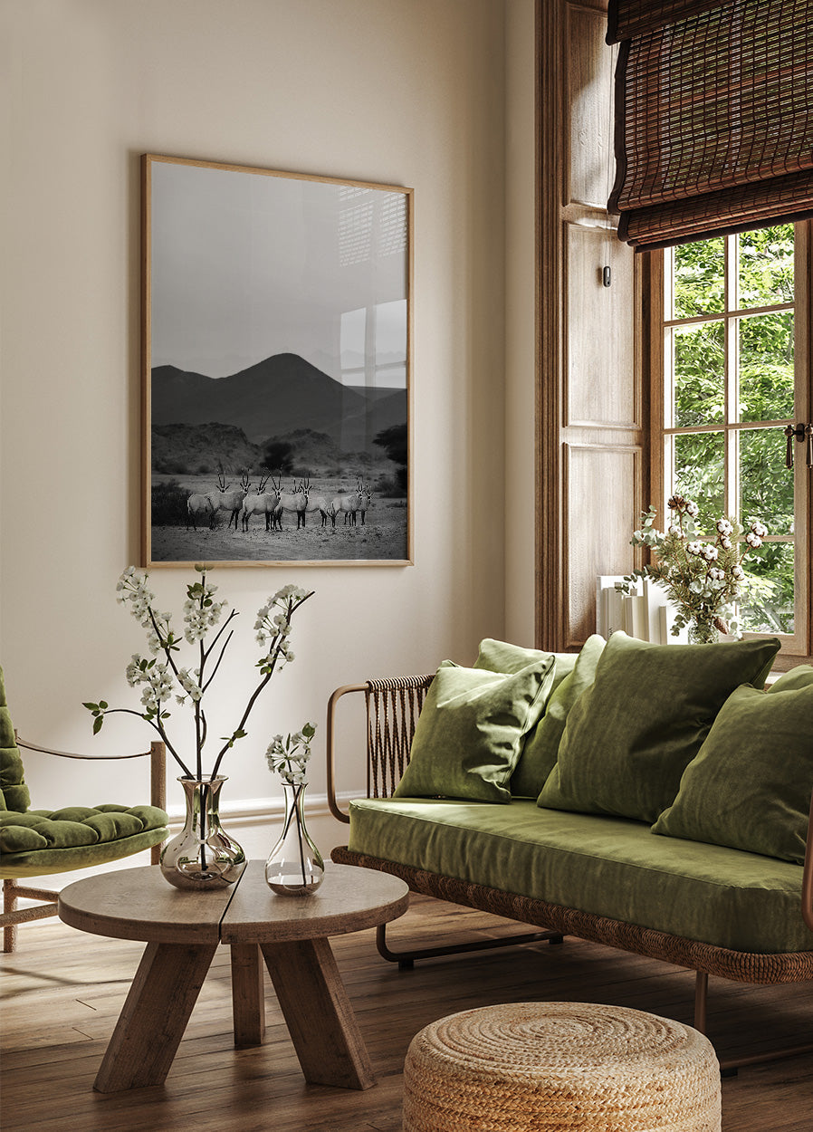 Arabian Oryx Walk The Sands Poster - Posterbox.dk