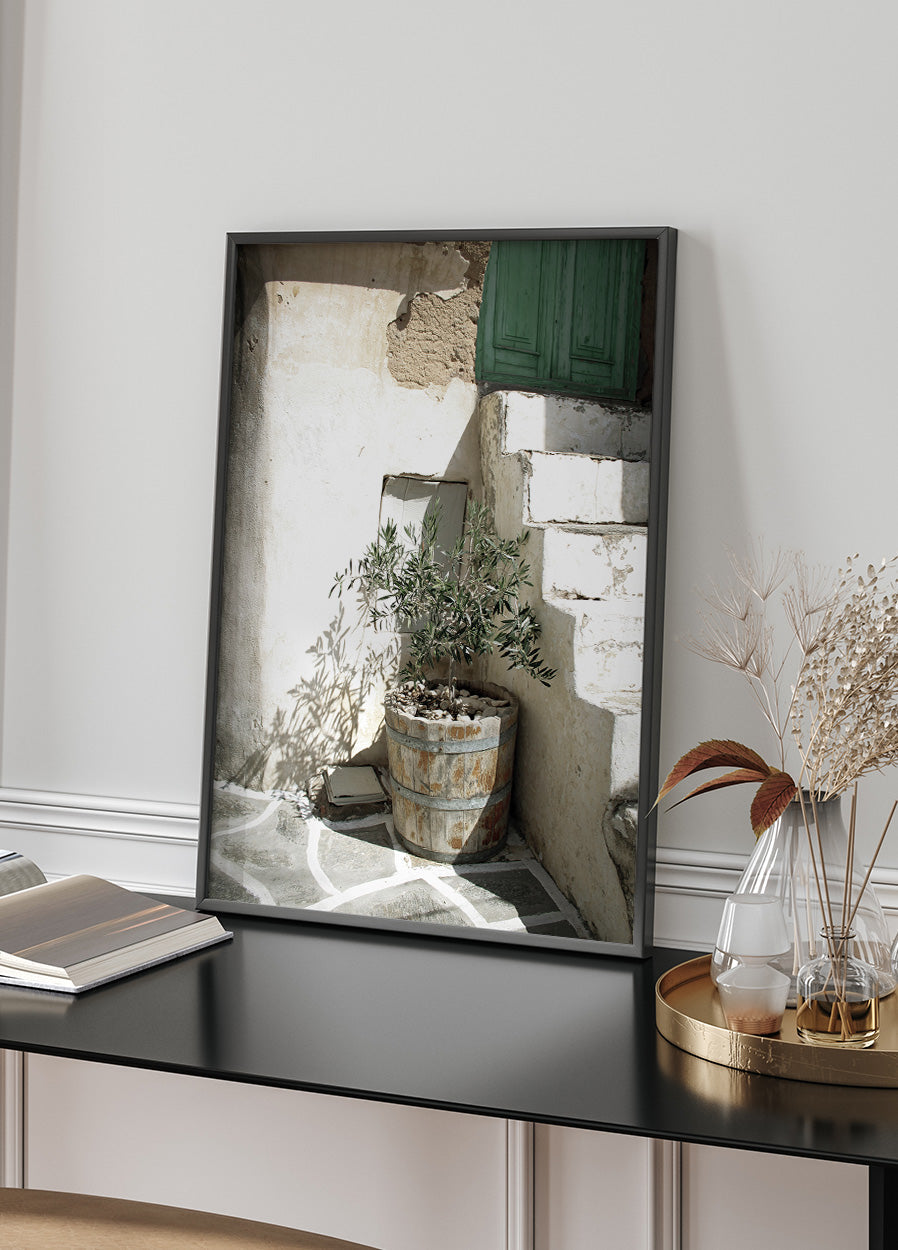 Charming Olive Tree in a Rustic Setting Poster - Posterbox.dk