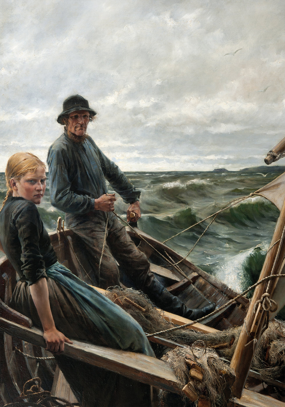 At Sea By Albert Edelfelt Poster - Posterbox.dk