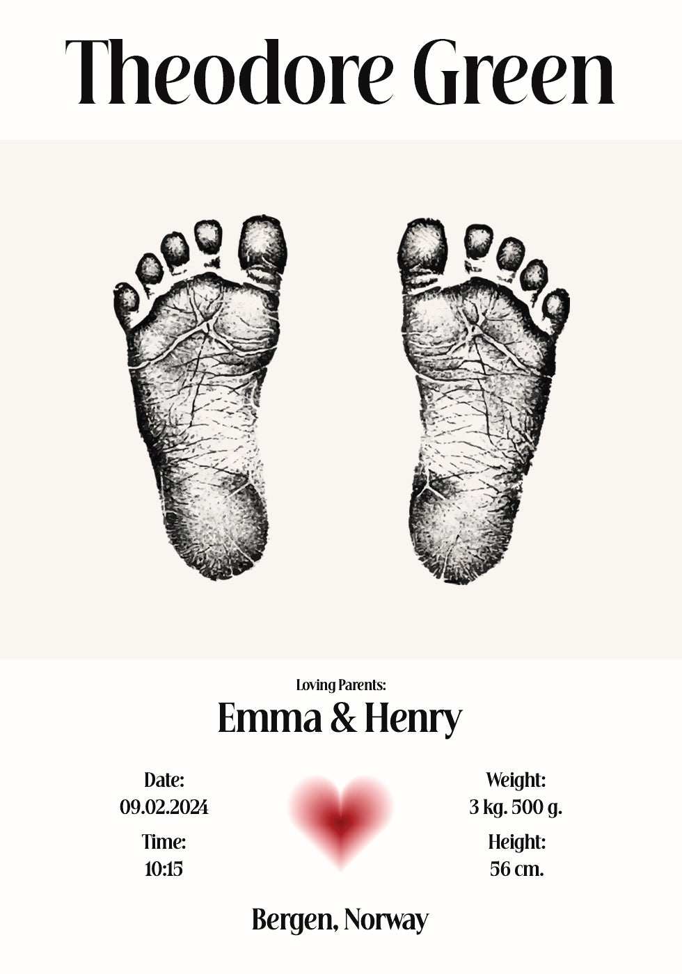 Baby Footprint Personalized Poster