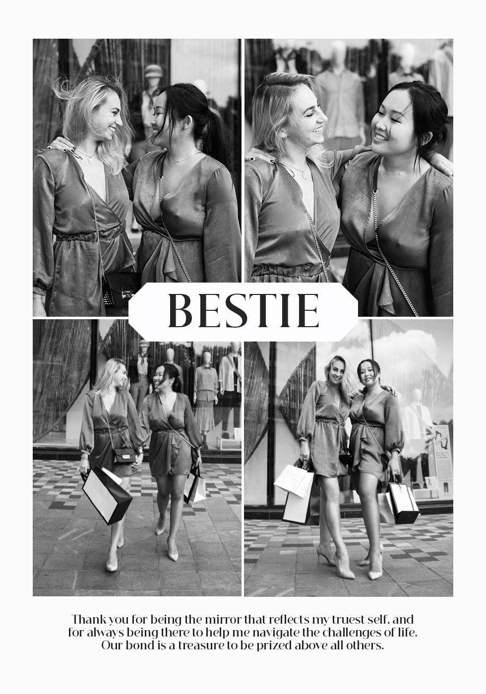Best Friend Personalized Black and White Collage Poster