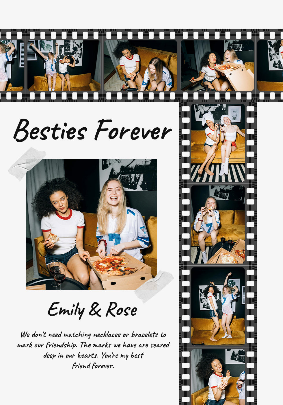 Besties Forever Personalized Photo Film Strip Poster