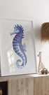 Blue Seahorse Poster - Posterbox.dk