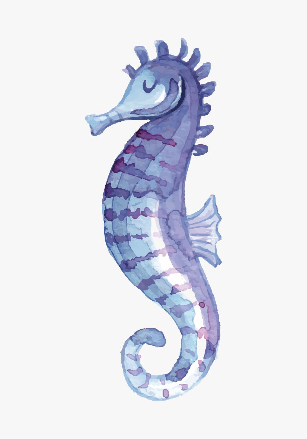 Blue Seahorse Poster - Posterbox.dk