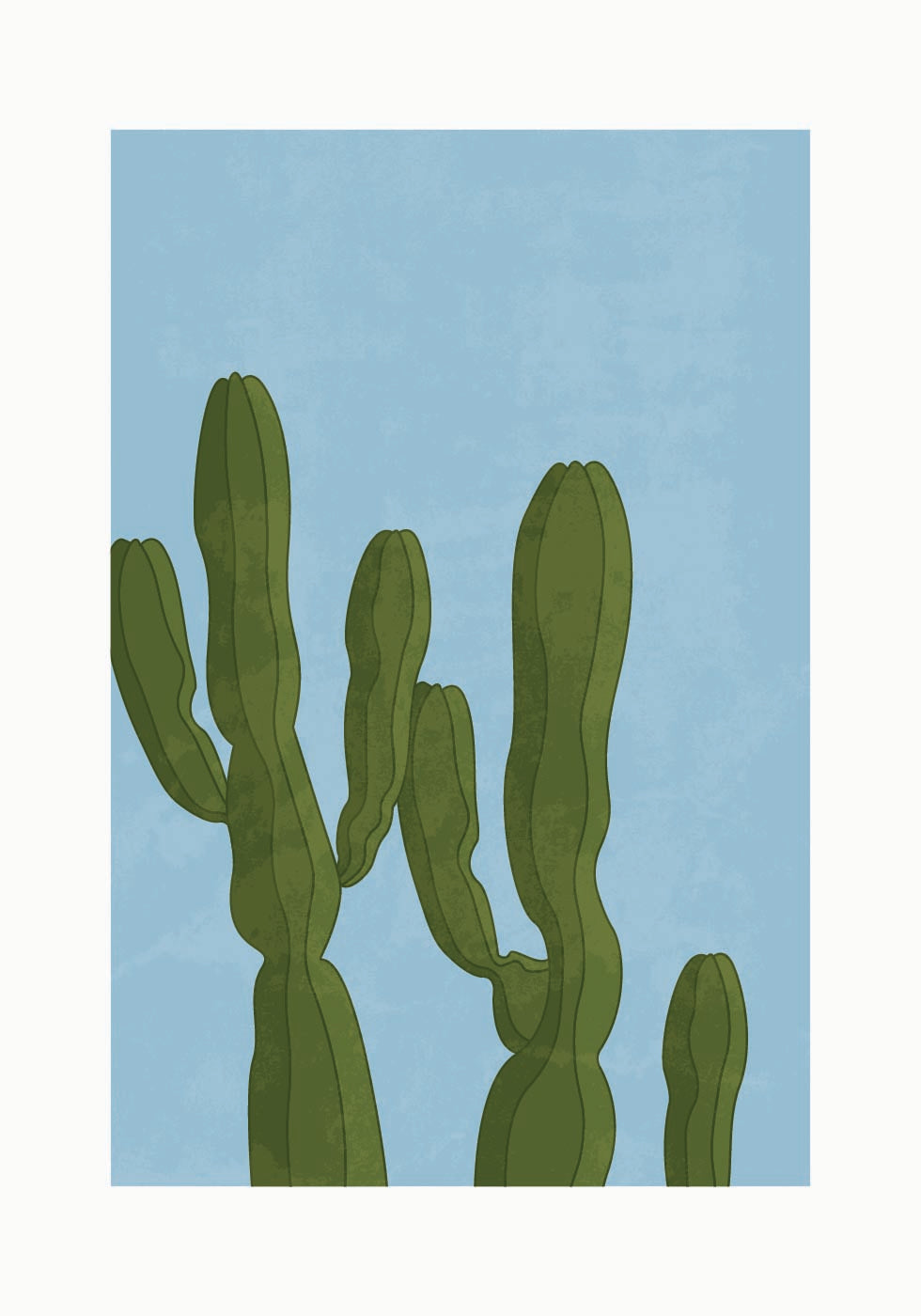 Desert Growth, Cactus Silhouettes Poster
