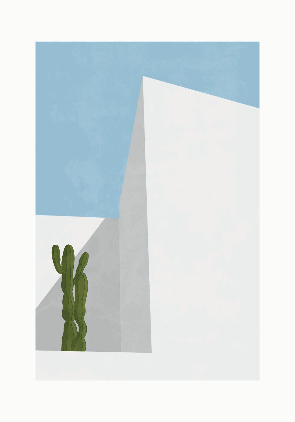 Minimal Desert View, Cactus and Geometry Poster
