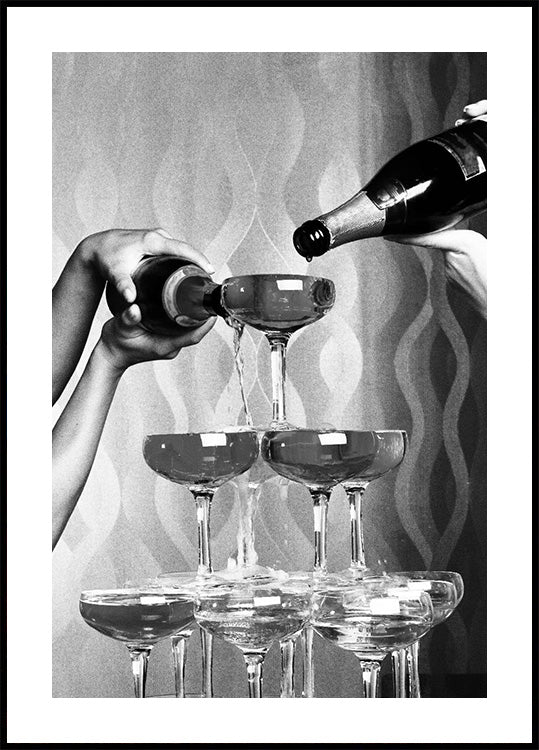 Champagne Glasses Print Poster - Posterbox.dk