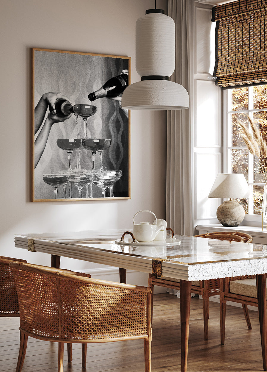 Champagne Glasses Print Poster - Posterbox.dk