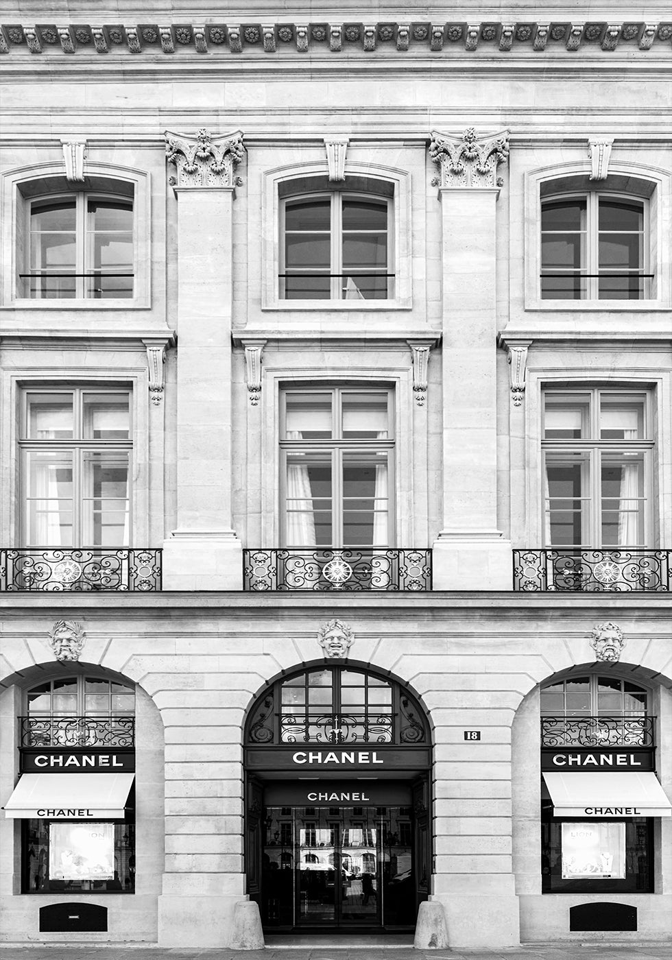 Chanel Paris Boutique Black & White Poster