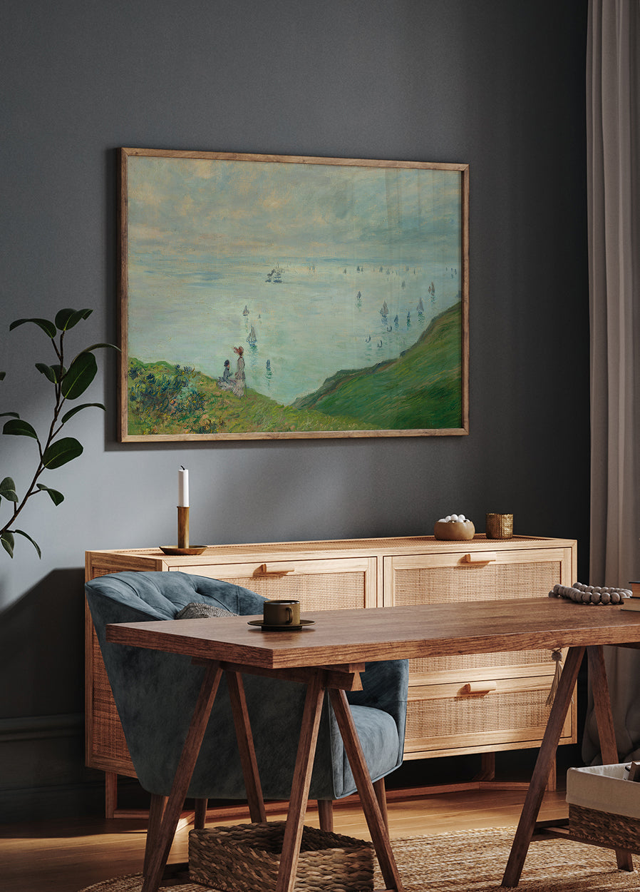 Cliffs at Pourville By Claude Monet Poster - Posterbox.dk