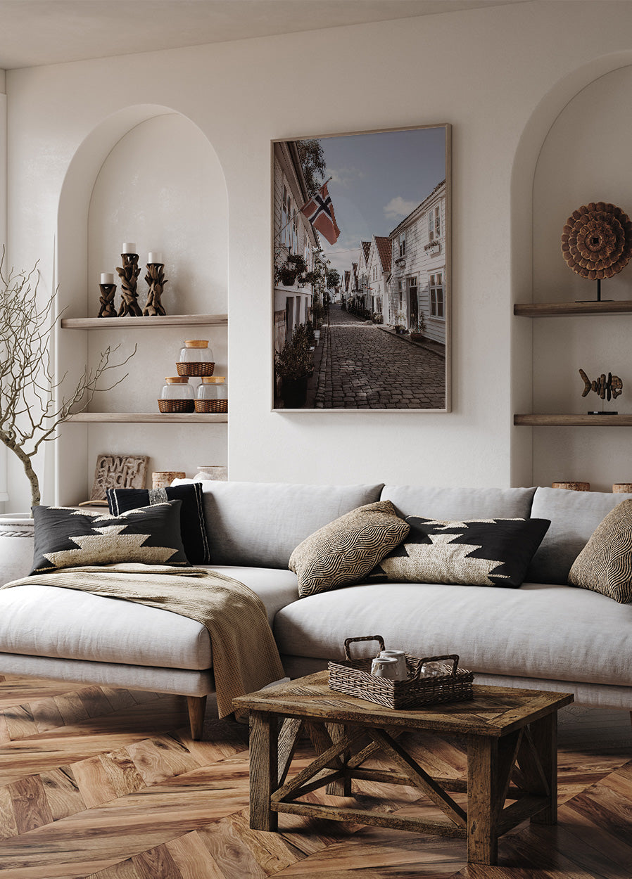 Cozy Street in Norway Poster - Posterbox.dk