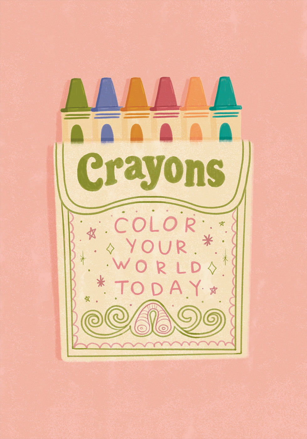 Color Your World Crayons Poster