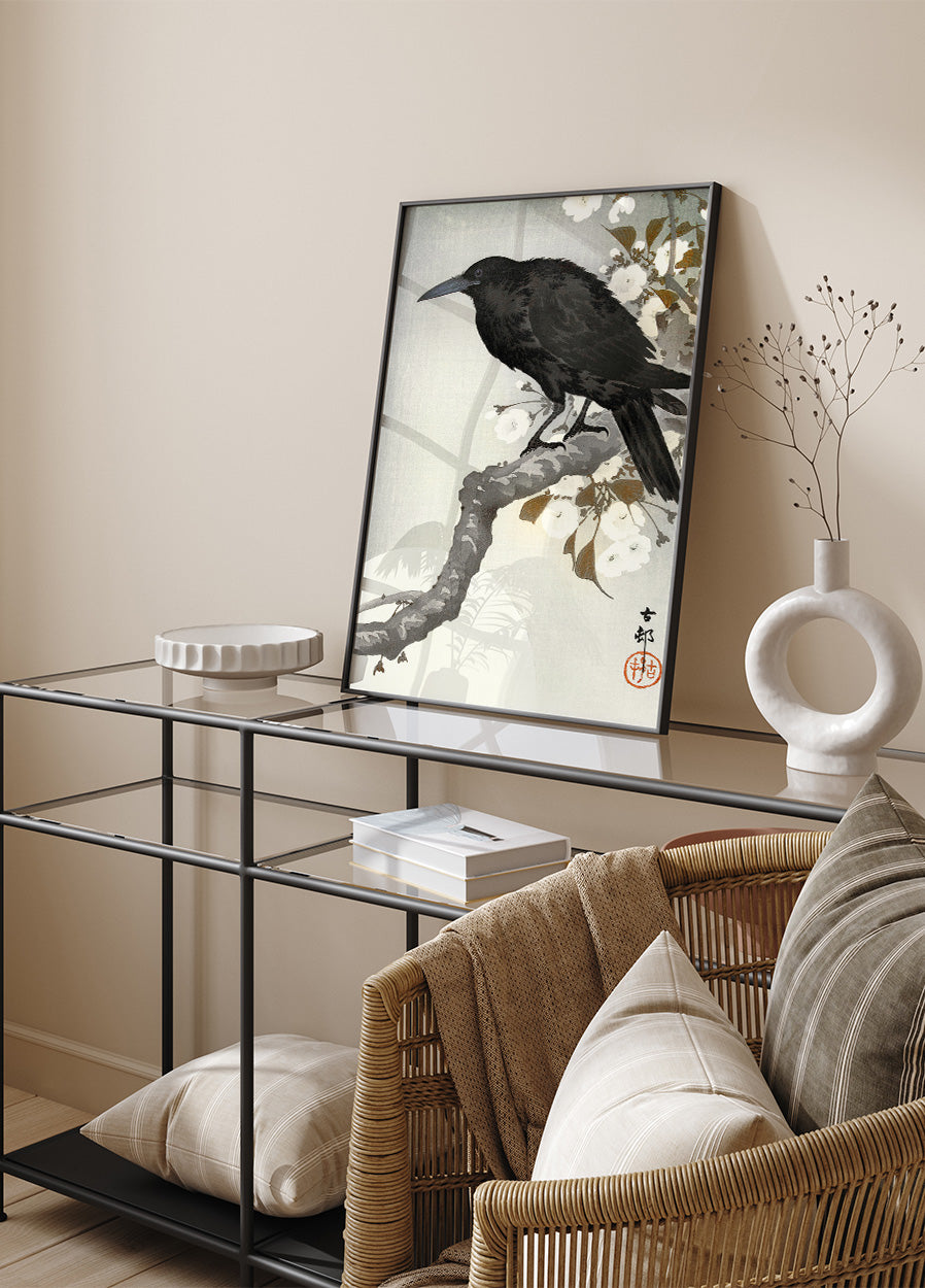 Crow And Full Moon By Ohara Koson Poster - Posterbox.dk