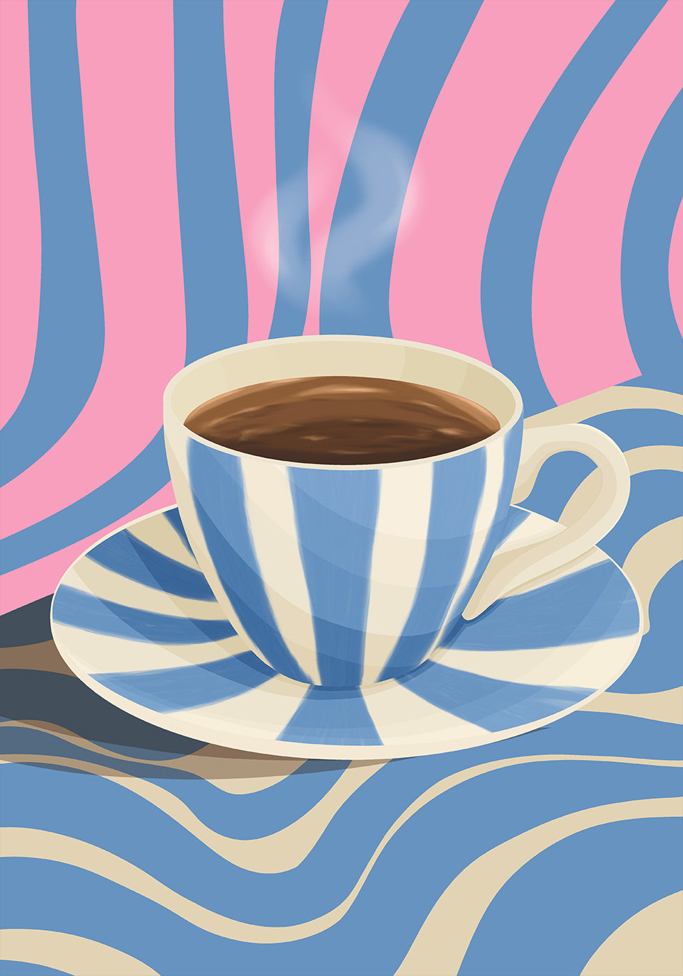 Striped Coffee Cup Poster
